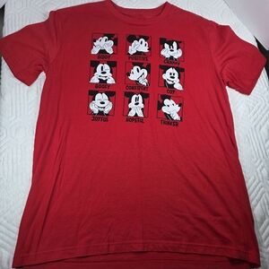 Disney Red Mickey Character Graphic T-Shirt - Women's Large L